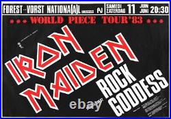 Iron Maiden 1983 World Piece Tour Concert Poster Brussels, Belgium Rock Goddess