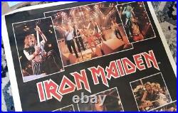 Iron Maiden Vintage 1984 Original Live Concert Poster 57x41 RARE Rock