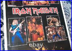Iron Maiden Vintage 1984 Original Live Concert Poster 57x41 RARE Rock