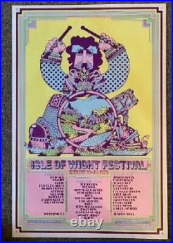 Isle Of Wight Concert Poster 1970 Hendrix Doors The Who RARE