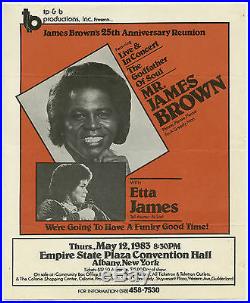 JAMES BROWN Etta James ORIGINAL 1983 Concert Handbill / Flyer