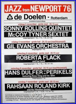 JAZZ FROM NEWPORT rare vintage original Rotterdam 1976 concert poster HUGE JAZZ FROM NEWPORT rare vintage original Rotterdam 1976 concert poster HUGE