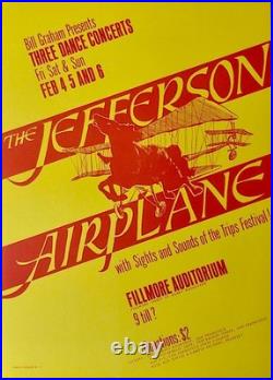 JEFFERSON AIRPLANE BG 01-RP3 FILLMORE Concert poster 1966 BILL GRAHAM Mint