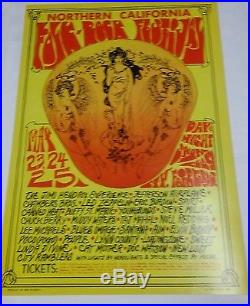JIMI HENDRIX LED ZEPPELIN Rare AUTHENTIC 1969 Festival Concert Poster Fillmore