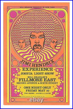 JIMI HENDRIX Original 1st Printing Concert Handbill PC 1968 Fillmore East NYC JIMI HENDRIX Original 1st Printing Concert Handbill PC 1968 Fillmore East NYC