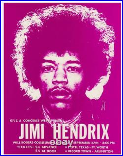JIMI HENDRIX Original Concert Handbill Ft. Worth Texas 1969