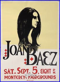 JOAN BAEZ BOB DYLAN 1964 Original SUPER RARE Silkscreen Concert Poster