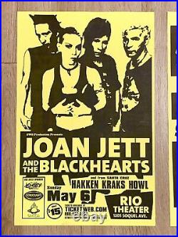 JOAN JETT AND THE BLACKHEARTS Lot Of 2 Original Concert Posters Flyer 2001 Tour