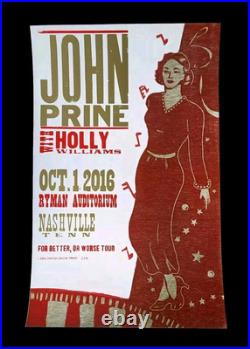 JOHN PRINE & HOLLY WILLIAMS Hatch Show Print Nashville RYMAN 2016 Concert Poster JOHN PRINE & HOLLY WILLIAMS Hatch Show Print Nashville RYMAN 2016 Concert Poster