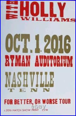JOHN PRINE & HOLLY WILLIAMS Hatch Show Print Nashville RYMAN 2016 Concert Poster JOHN PRINE & HOLLY WILLIAMS Hatch Show Print Nashville RYMAN 2016 Concert Poster