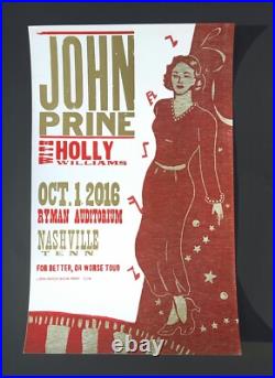 JOHN PRINE & HOLLY WILLIAMS Hatch Show Print Nashville RYMAN 2016 Concert Poster JOHN PRINE & HOLLY WILLIAMS Hatch Show Print Nashville RYMAN 2016 Concert Poster
