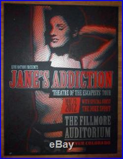 Jane's Addiction Fillmore Denver 2012 Concert Poster Silkscreen Original