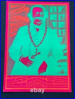 Janis Joplin Big Brother Original Neon Rose Concert Poster Matrix Signed Moscoso