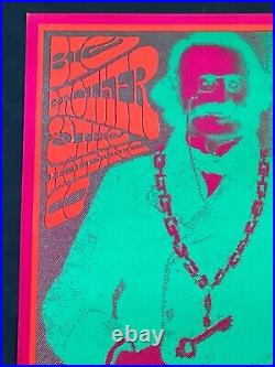 Janis Joplin Big Brother Original Neon Rose Concert Poster Matrix Signed Moscoso