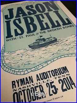 Jason Isbell Hatch Show Print Concert 3 Poster Set @ Ryman Nashville, TN 2014