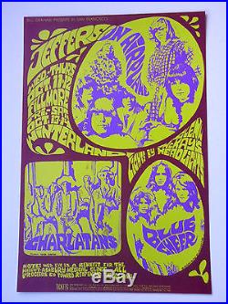 Jefferson Airplane, Charlatans 1967 Original Fillmore BG-88 Concert Poster