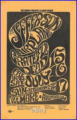Jefferson Airplane Grateful Dead Fillmore Concert Handbill ORIGINAL BG 17 1966