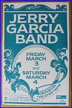 Jerry Garcia Band Orpheum Theatre San Francisco Original Concert Poster