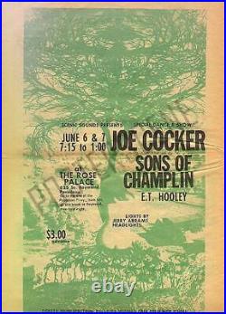 Joe Cocker Sons Of Chaplin Los Angeles 1969 Concert Poster Ad Original