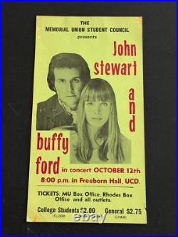 John Stewart Buffy Ford Freeborn Hall Original AOR Thick Concert Poster 1970's John Stewart Buffy Ford Freeborn Hall Original AOR Thick Concert Poster 1970's