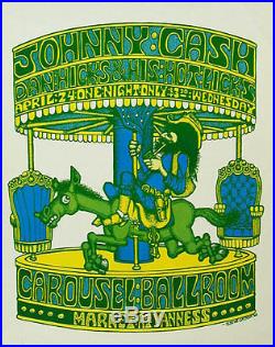 Johnny Cash 1968 Carousel Ballroom Concert Poster