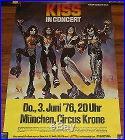 KISS Original June 3, 1976 Circus Krone Concert Promo Poster Destroyer Tour