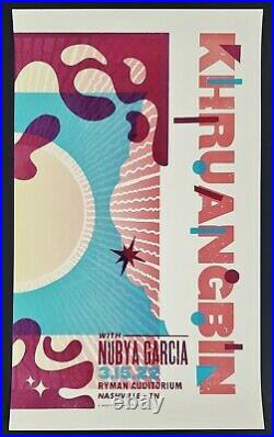 Khruangbin Official 2022 Nashville Ryman Auditorium Hatch Print Concert Poster