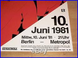 Kraftwerk Concert Poster 1981 Berlin Metropol Mensch-maschine Original Mint
