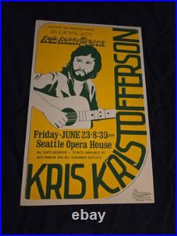 Kris Kristofferson Country Grand Ole Opry Cardboard Boxing Style Concert Poster