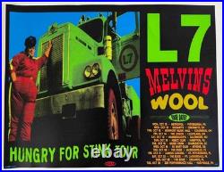 L7 + MELVINS. Original. Hungry for Stink Tour Concert Poster 1994. 22 x 17