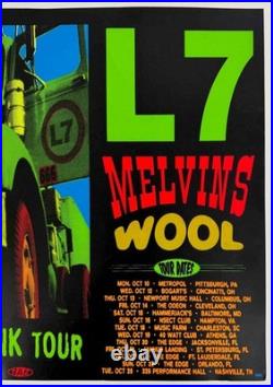 L7 + MELVINS. Original. Hungry for Stink Tour Concert Poster 1994. 22 x 17