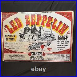 LED ZEPPELIN 1975 Earl's Court London Concert Poster Rare Size Original