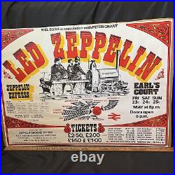 LED ZEPPELIN 1975 Earl's Court London Concert Poster Rare Size Original