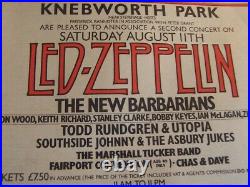 Led Zeppelin 1979 Live At Knebworth Concert Original Vintage Poster Advert