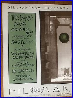 Led Zeppelin And The Byrds Original 1970 28 X 21 Large Concert Poster (BG 246)