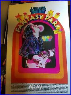 Led Zeppelin Elton Pink Floyd Fantasy Park Concert Concert Vintage Nos Poster