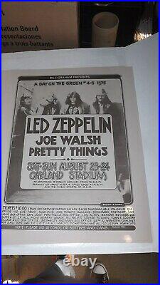 Led Zeppelin Joe Walsh Bill Graham 1975 Original Concert Poster Randy Tuten