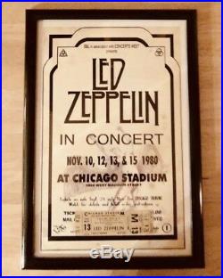 Led Zeppelin Mint Concert Ticket Framed With Poster 12x18