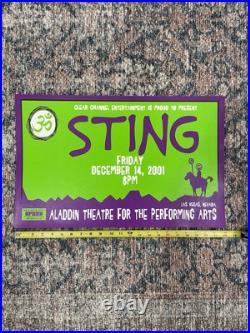 Limited Edition Sting Concert Poster 50/50 By Rock Artist SPEED Las Vegas 2001 Limited Edition Sting Concert Poster 50/50 By Rock Artist SPEED Las Vegas 2001