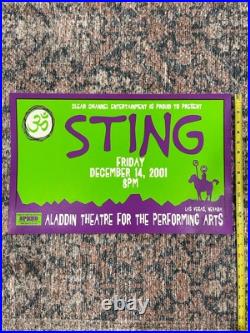 Limited Edition Sting Concert Poster 50/50 By Rock Artist SPEED Las Vegas 2001 Limited Edition Sting Concert Poster 50/50 By Rock Artist SPEED Las Vegas 2001