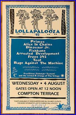 Lollapalooza Promotional Concert Poster 1993