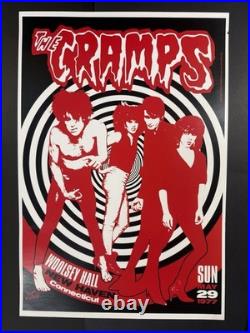 Lot of (5) The Cramps Promo/concert Posters (RARE) 4/5 are Signed by Artist
