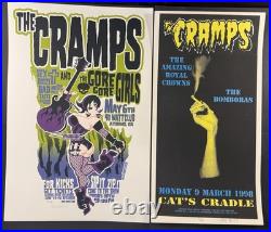 Lot of (5) The Cramps Promo/concert Posters (RARE) 4/5 are Signed by Artist