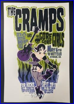Lot of (5) The Cramps Promo/concert Posters (RARE) 4/5 are Signed by Artist