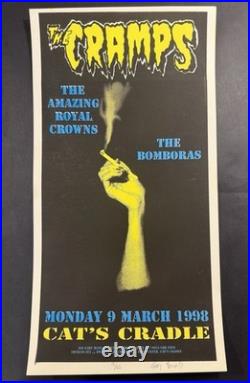 Lot of (5) The Cramps Promo/concert Posters (RARE) 4/5 are Signed by Artist