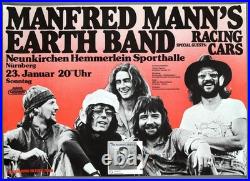 MANFRED MANN'S EARTH BAND rare original 1977 concert poster ROARING SILENCE