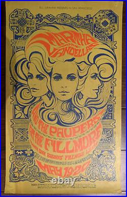 MARTHA AND THE VANDELLAS BG 64 FILLMORE concert poster BILL GRAHAM 1967