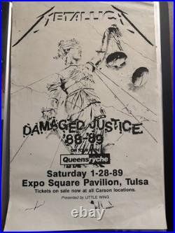 METALLICA 1-29-1989 ORIGINAL CONCERT POSTER EXPO SQUARE TULSA Queensryche Good+