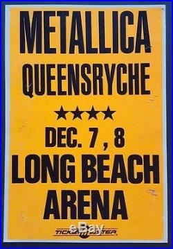 METALLICA/QUEENSRYCHE Original Promo Concert Poster 1988 Anthrax MEGADETH Slayer