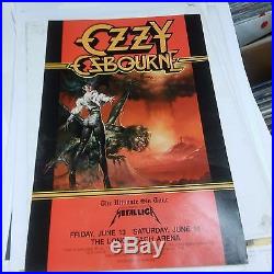 METALLICA opening for OZZY OSBOURNE Rare orig 1986 Concert Poster black sabbath
